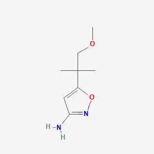 molecular formula C8H14N2O2 B1601299 5-(1-Methoxy-2-methylpropan-2-YL)-1,2-oxazol-3-amine CAS No. 93509-70-7