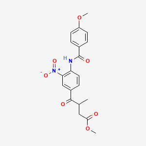 molecular formula C20H20N2O7 B1601318 Methyl 4-(4-(4-methoxybenzamido)-3-nitrophenyl)-3-methyl-4-oxobutanoate CAS No. 74149-72-7