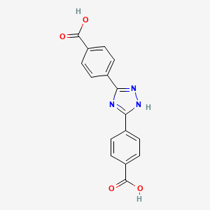 molecular formula C16H11N3O4 B1601352 4,4'-(1H-1,2,4-Triazole-3,5-diyl)dibenzoic acid CAS No. 65697-90-7