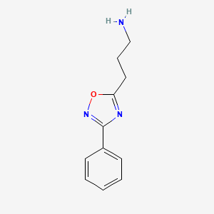 molecular formula C11H13N3O B1601353 3-(3-Phenyl-1,2,4-oxadiazol-5-yl)propan-1-amine CAS No. 41470-96-6