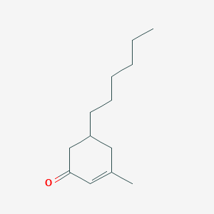 molecular formula C13H22O B1601360 3-Methyl-5-hexyl-2-cyclohexen-1-one CAS No. 3720-17-0
