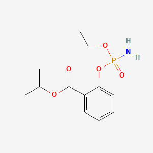 molecular formula C12H18NO5P B1601421 Isopropyl 2-((aminoethoxyphosphinyl)oxy)benzoate CAS No. 31120-83-9