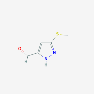 molecular formula C5H6N2OS B1601437 5-(Methylthio)-1H-pyrazole-3-carbaldehyde CAS No. 569657-30-3