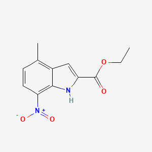 molecular formula C12H12N2O4 B1601450 Ethyl 4-methyl-7-nitro-1H-indole-2-carboxylate CAS No. 61149-52-8