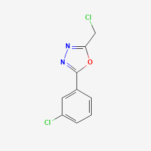 molecular formula C9H6Cl2N2O B1601467 2-(Chloromethyl)-5-(3-chlorophenyl)-1,3,4-oxadiazole CAS No. 33575-82-5