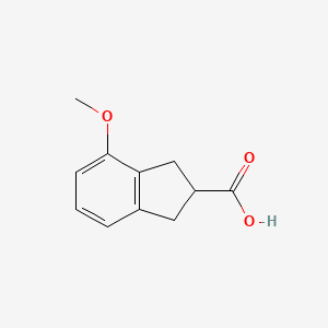 molecular formula C11H12O3 B1601487 4-Methoxy-2,3-dihydro-1H-indene-2-carboxylic acid CAS No. 76413-91-7