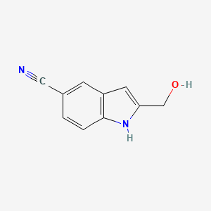 molecular formula C10H8N2O B1601523 2-(hydroxymethyl)-1H-indole-5-carbonitrile CAS No. 104291-67-0