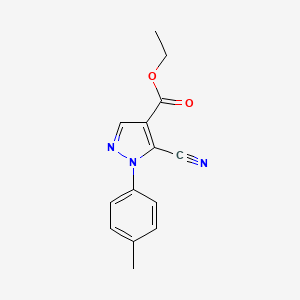 molecular formula C14H13N3O2 B1601530 Ethyl 5-cyano-1-(p-tolyl)-1H-pyrazole-4-carboxylate CAS No. 98476-29-0