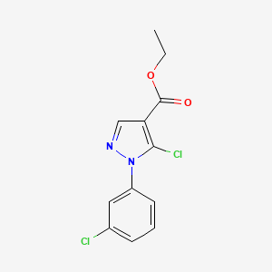 molecular formula C12H10Cl2N2O2 B1601532 ethyl 5-chloro-1-(3-chlorophenyl)-1H-pyrazole-4-carboxylate CAS No. 98534-74-8