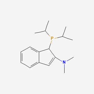 molecular formula C17H26NP B1601552 1H-Inden-2-amine, 1-[bis(1-methylethyl)phosphino]-N,N-dimethyl- CAS No. 540492-51-1