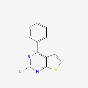 molecular formula C12H7ClN2S B1601563 2-Chloro-4-phenylthieno[2,3-d]pyrimidine CAS No. 56844-18-9