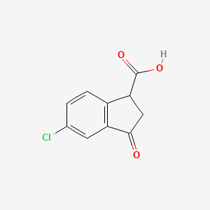 molecular formula C10H7ClO3 B1601581 5-Chloro-3-oxo-2,3-dihydro-1H-indene-1-carboxylic acid CAS No. 66041-31-4