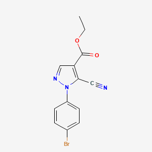 molecular formula C13H10BrN3O2 B1601649 ethyl 1-(4-bromophenyl)-5-cyano-1H-pyrazole-4-carboxylate CAS No. 98475-71-9