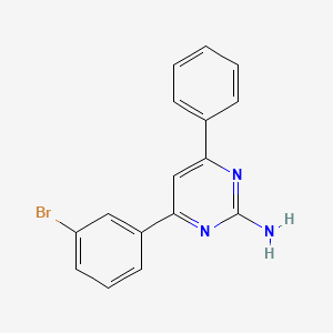 molecular formula C16H12BrN3 B1601698 4-(3-Bromophenyl)-6-phenylpyrimidin-2-amine CAS No. 67005-21-4