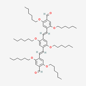 4-[(E)-2-[4-[(E)-2-(4-formyl-2,5-dihexoxyphenyl)ethenyl]-2,5-dihexoxyphenyl]ethenyl]-2,5-dihexoxybenzaldehyde