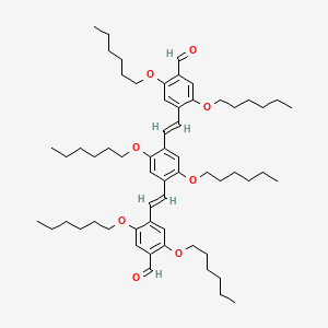 B1601902 2,5-Bis(hexyloxy)-1,4-bis[2,5-bis(hexyloxy)-4-formyl-phenylenevinylene]benzene CAS No. 349095-04-1