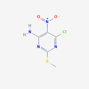 molecular formula C5H5ClN4O2S B1601926 6-Chloro-2-(methylthio)-5-nitropyrimidin-4-amine CAS No. 38136-96-8