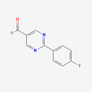 molecular formula C11H7FN2O B1601942 2-(4-Fluorophenyl)pyrimidine-5-carbaldehyde CAS No. 944904-93-2