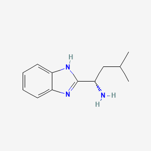 molecular formula C12H17N3 B1601968 (S)-(-)-2-(alpha-(i-butyl)methanamine)-1H-benzimidazole CAS No. 59592-31-3