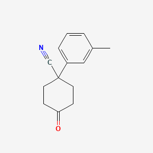 molecular formula C14H15NO B1602011 4-Oxo-1-(m-tolyl)cyclohexanecarbonitrile CAS No. 73312-15-9