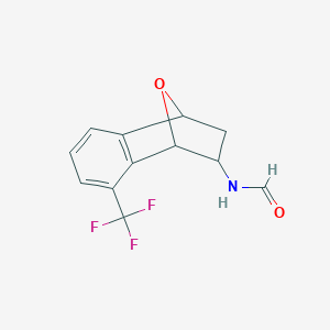 molecular formula C12H10F3NO2 B160203 1,4-Epoxy-2-formamido-1,2,3,4-tetrahydro-8-trifluoromethylnaphthalene CAS No. 134254-12-9