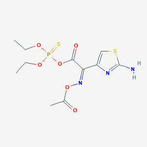 molecular formula C11H16N3O6PS2 B1602051 diethoxyphosphinothioyl (2Z)-2-acetyloxyimino-2-(2-amino-1,3-thiazol-4-yl)acetate CAS No. 200815-01-6