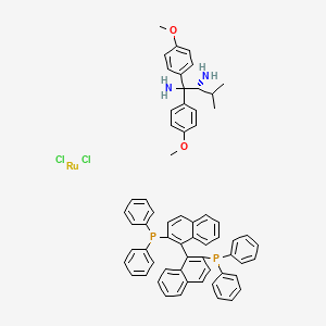 (2R)-1,1-bis(4-methoxyphenyl)-3-methylbutane-1,2-diamine;dichlororuthenium;[1-(2-diphenylphosphanylnaphthalen-1-yl)naphthalen-2-yl]-diphenylphosphane