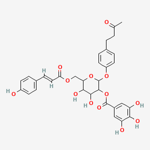 molecular formula C32H32O13 B1602101 4-(4-羟基苯基)-2-丁酮 O-[2-没食子酰基-6-对香豆酰基葡萄糖苷] CAS No. 105274-16-6