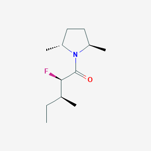 molecular formula C12H22FNO B160214 Pyrrolidine, 1-(2-fluoro-3-methyl-1-oxopentyl)-2,5-dimethyl-, [2R-[1(2R*,3S*),2alpha,5beta]]-(9CI) CAS No. 136634-13-4