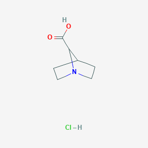 molecular formula C7H12ClNO2 B1602232 1-Azabicyclo[2.2.1]heptane-7-carboxylic acid hydrochloride CAS No. 646055-94-9