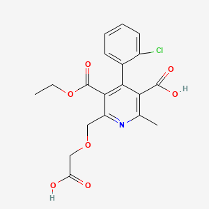 molecular formula C19H18ClNO7 B1602236 2-((Carboxymethoxy)methyl)-4-(2-chlorophenyl)-6-methyl-3,5-pyridinedicarboxylic acid, 3-ethyl ester CAS No. 114018-75-6