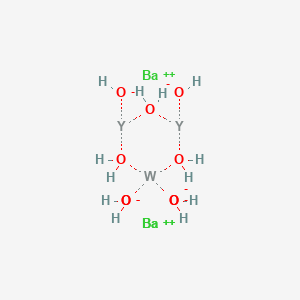 molecular formula Ba3H12O9WY2 B1602282 Barium(2+);tungsten;yttrium;hexahydroxide;trihydrate CAS No. 37265-86-4
