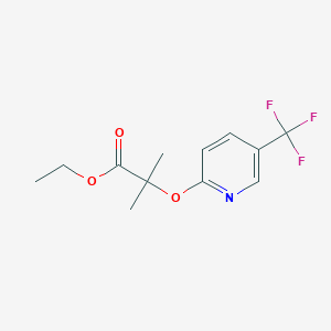 molecular formula C12H14F3NO3 B1602330 Ethyl 2-methyl-2-((5-(trifluoromethyl)pyridin-2-yl)oxy)propanoate CAS No. 913849-17-9