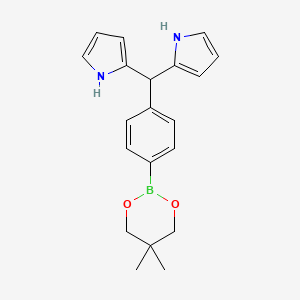 molecular formula C20H23BN2O2 B1602358 5-(4-(5,5-Dimethyl-1,3,2-dioxaborinane)phenyl) dipyrromethane CAS No. 1025707-99-6