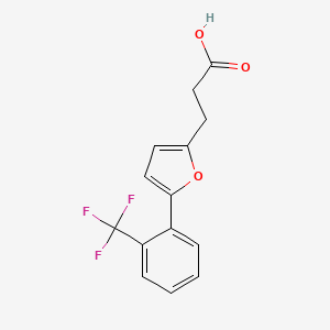 molecular formula C14H11F3O3 B1602438 3-(5-(2-(三氟甲基)苯基)呋喃-2-基)丙酸 CAS No. 853310-21-1