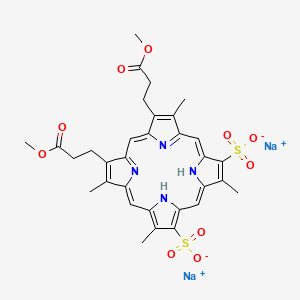 molecular formula C32H32N4Na2O10S2 B1602449 disodium;13,17-bis(3-methoxy-3-oxopropyl)-3,8,12,18-tetramethyl-21,22-dihydroporphyrin-2,7-disulfonate CAS No. 58537-78-3