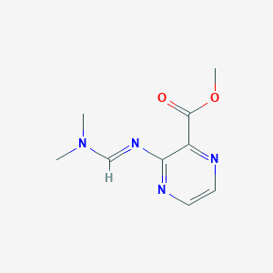 molecular formula C9H12N4O2 B160246 Methyl 3-{(Z)-[(dimethylamino)methylene]amino}-2-pyrazinecarboxylate CAS No. 134540-17-3