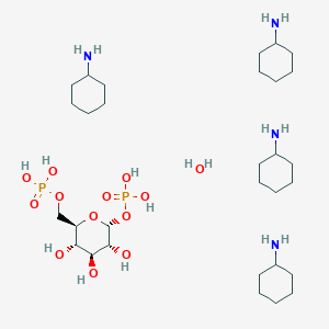 molecular formula C12H27NO12P2 B160247 alpha-D-Glucose 1,6-bisphosphate tetra(cyclohexylammonium) salt hydrate CAS No. 71662-13-0