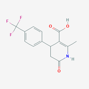 molecular formula C14H12F3NO3 B1602477 2-Methyl-6-oxo-4-(4-(trifluoromethyl)phenyl)-1,4,5,6-tetrahydropyridine-3-carboxylic acid CAS No. 864082-33-7