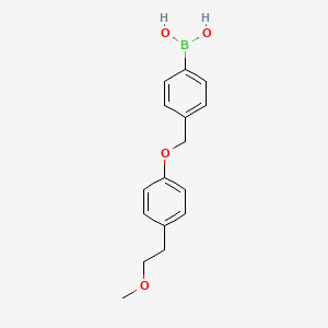 molecular formula C16H19BO4 B1602498 (4-((4-(2-Methoxyethyl)phenoxy)methyl)phenyl)boronic acid CAS No. 870779-00-3