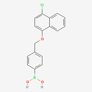 molecular formula C17H14BClO3 B1602505 (4-(((4-Chloronaphthalen-1-yl)oxy)methyl)phenyl)boronic acid CAS No. 870778-84-0