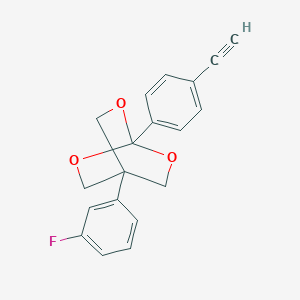 molecular formula C19H15FO3 B160253 2,6,7-Trioxabicyclo(2.2.2)octane, 1-(4-ethynylphenyl)-4-(3-fluorophenyl)- CAS No. 131505-63-0