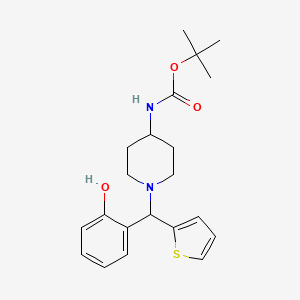 4-(Boc-amino)-1-[(2-hydroxyphenyl)(thiophen-2-yl)methyl]piperidine
