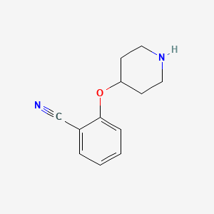 molecular formula C12H14N2O B1602572 2-(4-Piperidinyloxy)benzonitrile CAS No. 900572-37-4