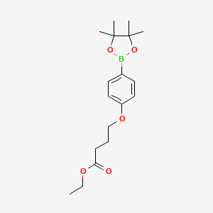 molecular formula C18H27BO5 B1602585 Ethyl 4-(4-(4,4,5,5-tetramethyl-1,3,2-dioxaborolan-2-yl)phenoxy)butanoate CAS No. 859169-90-7