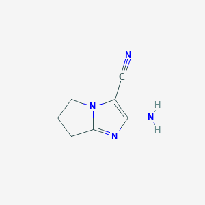 molecular formula C7H8N4 B160262 2-amino-6,7-dihydro-5H-pyrrolo[1,2-a]imidazole-3-carbonitrile CAS No. 134881-51-9