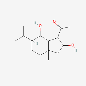 molecular formula C15H26O3 B1602620 7-乙酰基-5,8-二羟基-4-异丙基-1-甲基双环[4.3.0]壬烷 CAS No. 457949-49-4