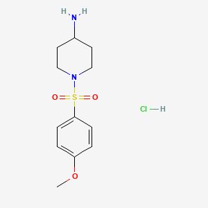 molecular formula C12H19ClN2O3S B1602636 1-[(4-Methoxyphenyl)sulfonyl]piperidin-4-amine hydrochloride CAS No. 442124-65-4