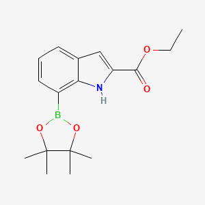 molecular formula C17H22BNO4 B1602655 7-(4,4,5,5-四甲基-1,3,2-二恶杂硼环-2-基)-1H-吲哚-2-羧酸乙酯 CAS No. 919119-62-3