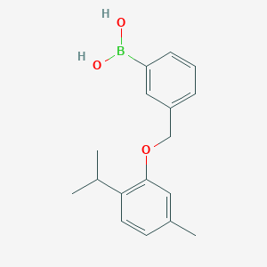 molecular formula C17H21BO3 B1602678 (3-((2-Isopropyl-5-methylphenoxy)methyl)phenyl)boronic acid CAS No. 1072951-74-6